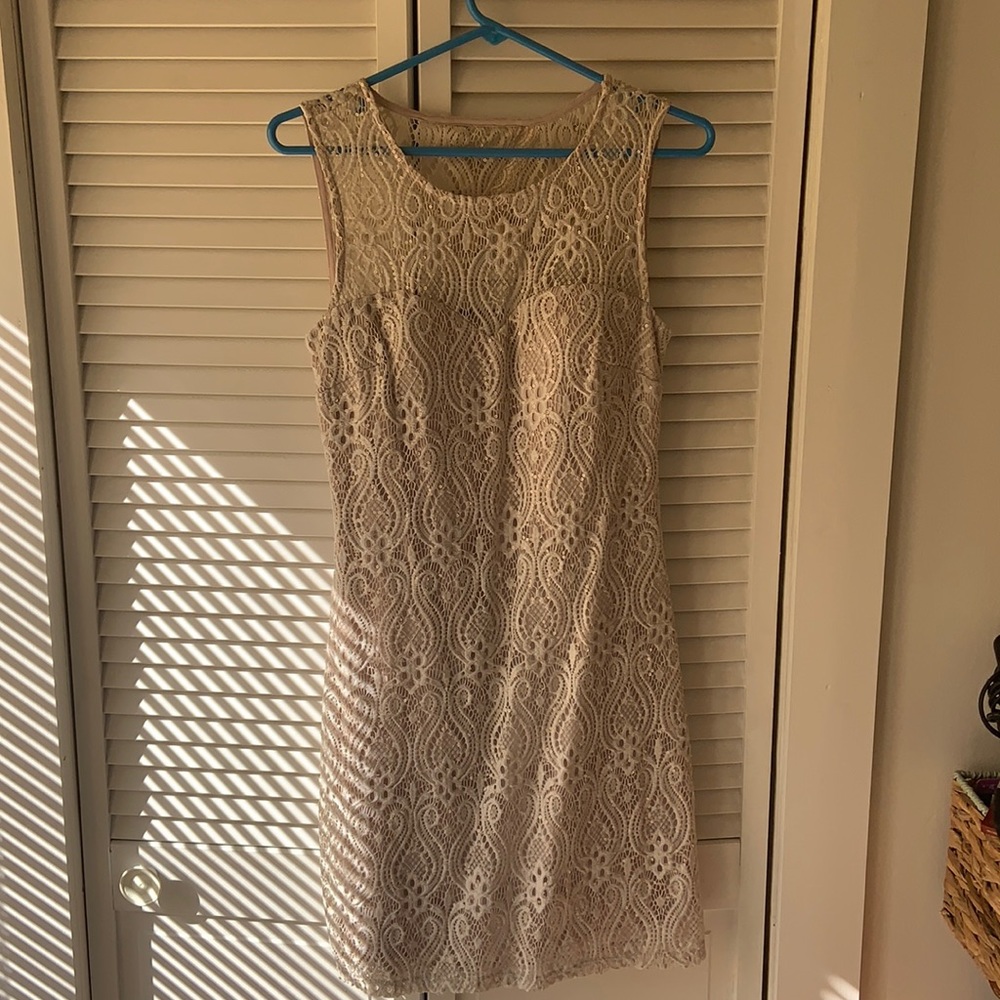Formal, mini, lace dress; juniors size 11 aka W10